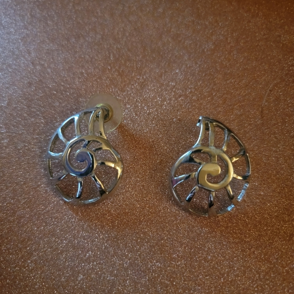 Silver Spiral Earrings